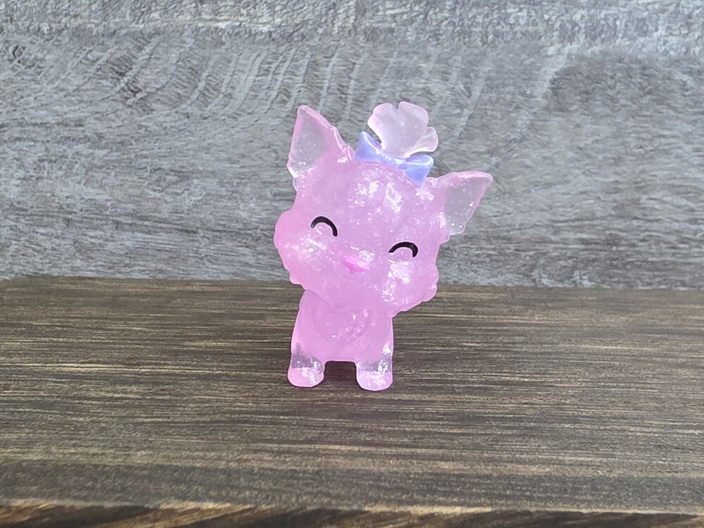 Barbie 1.5” Pet Puppy Dog Pink Bow Figure Toy Cake Topper g63e